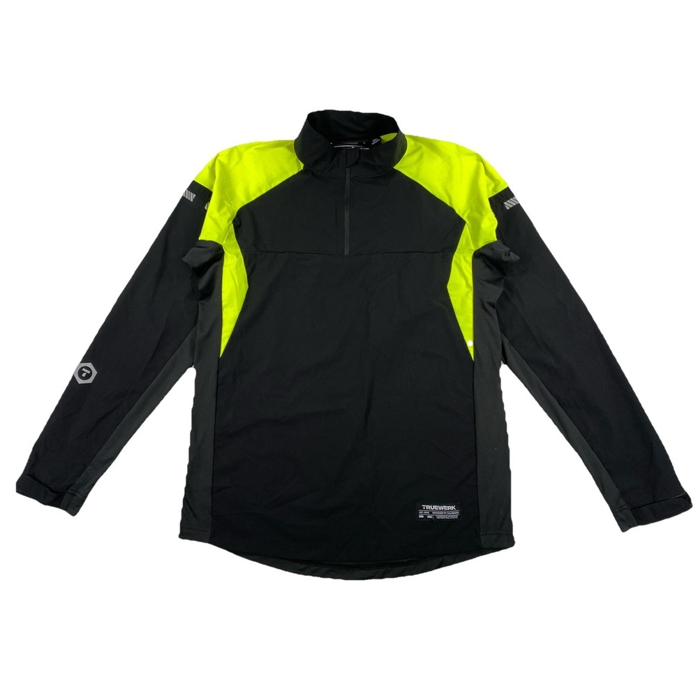 Truewerk Moto Jersey Quarter Zip Men's Medium Black Yellow Reflective